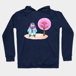 Penguin at winter time Hoodie